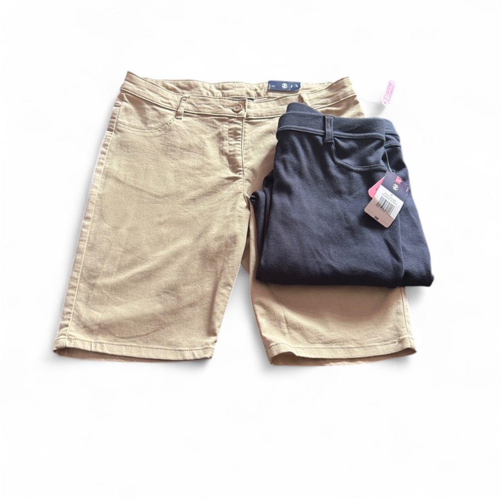 Tan and Navy Shorts Set
